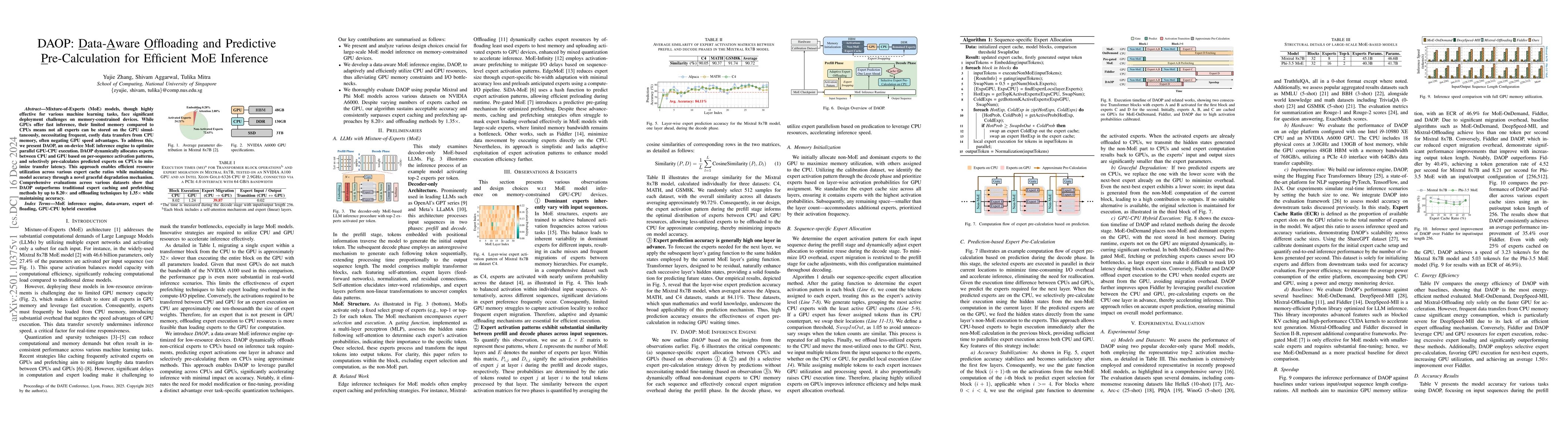 Thumbnail for DAOP: Data-Aware Offloading and Predictive Pre-Calculation for Efficient
  MoE Inference