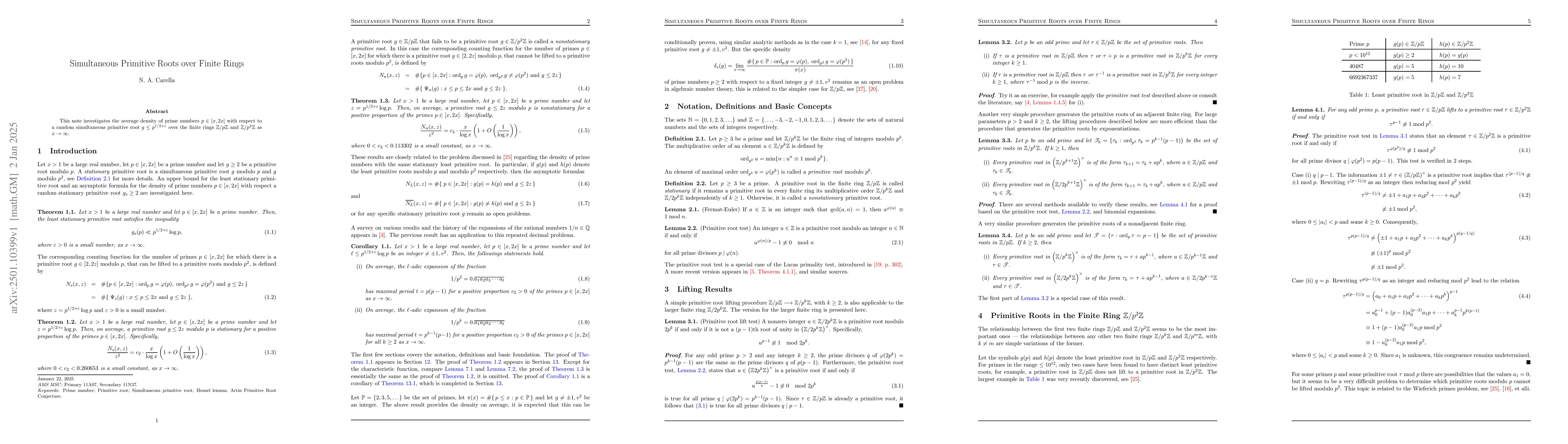 Thumbnail for Simultaneous Primitive Roots over Finite Rings