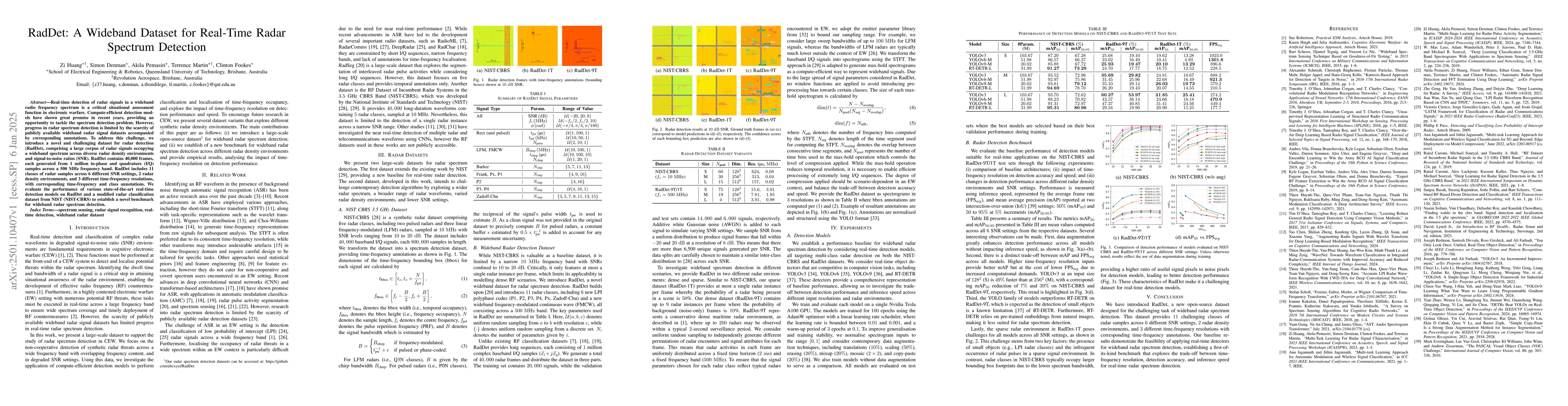 Thumbnail for RadDet: A Wideband Dataset for Real-Time Radar Spectrum Detection