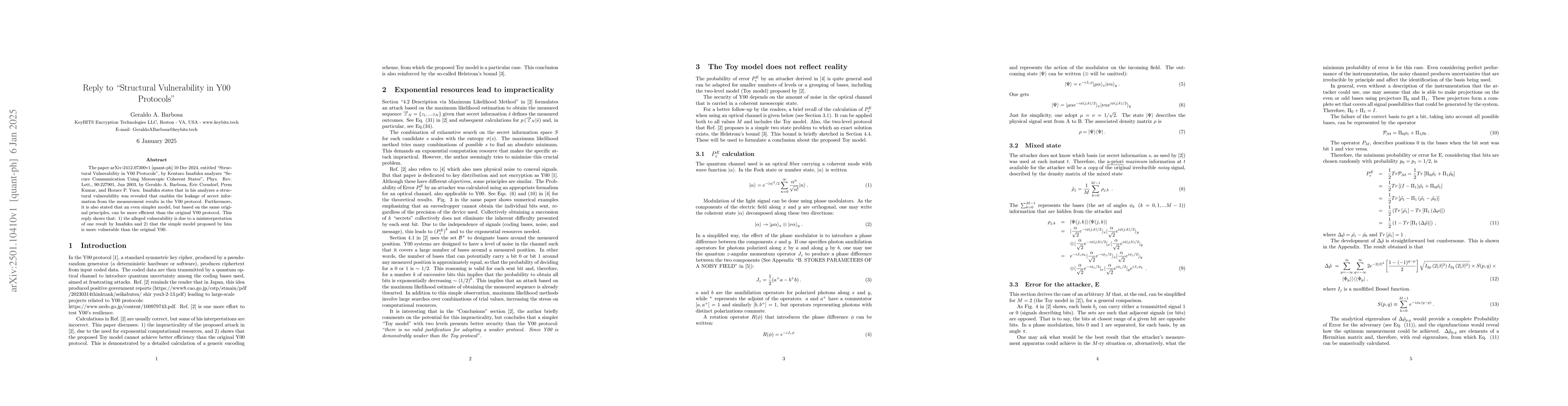 Thumbnail for Reply to Structural Vulnerability in Y00 Protocols