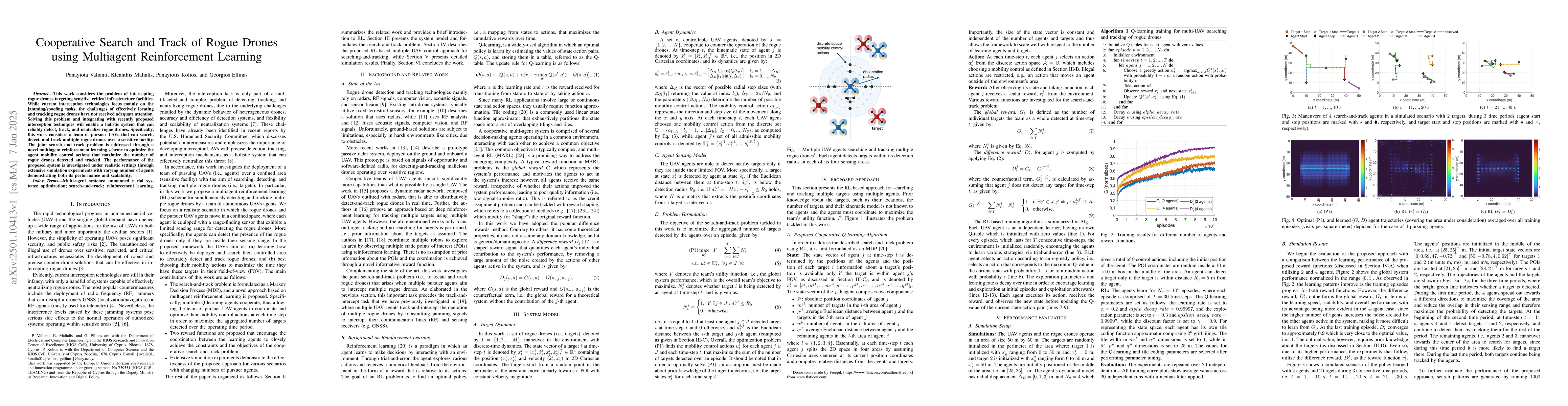 Thumbnail for Cooperative Search and Track of Rogue Drones using Multiagent
  Reinforcement Learning