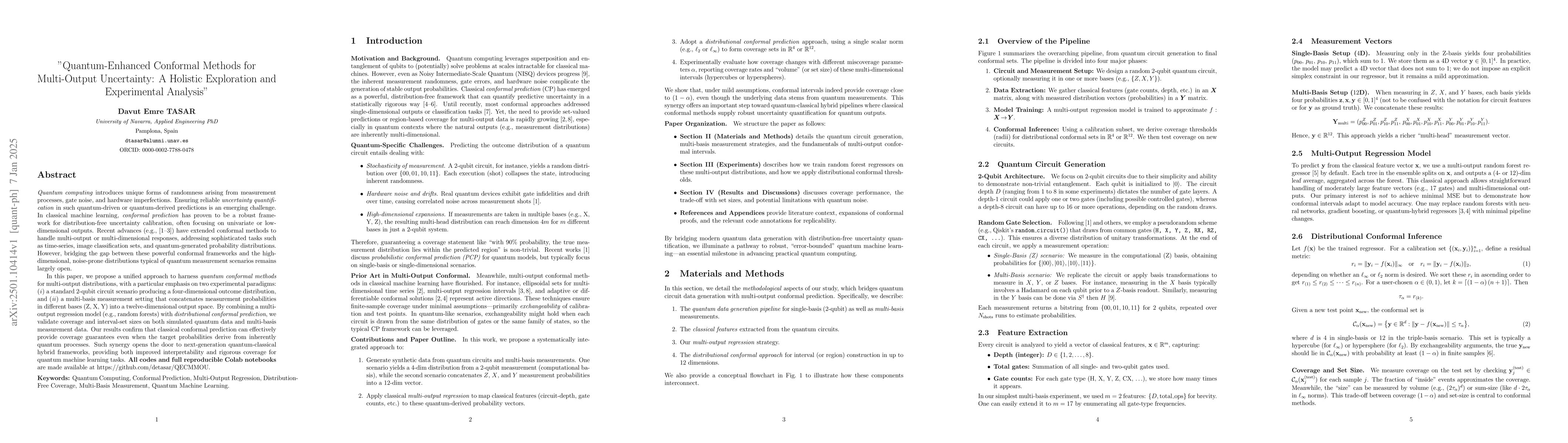 Thumbnail for Quantum-Enhanced Conformal Methods for Multi-Output Uncertainty: A
  Holistic Exploration and Experimental Analysis