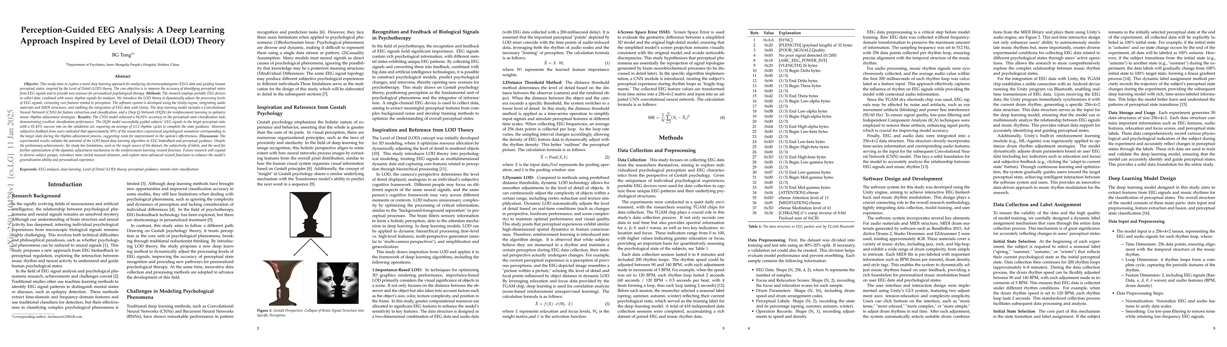 Thumbnail for Perception-Guided EEG Analysis: A Deep Learning Approach Inspired by
  Level of Detail (LOD) Theory