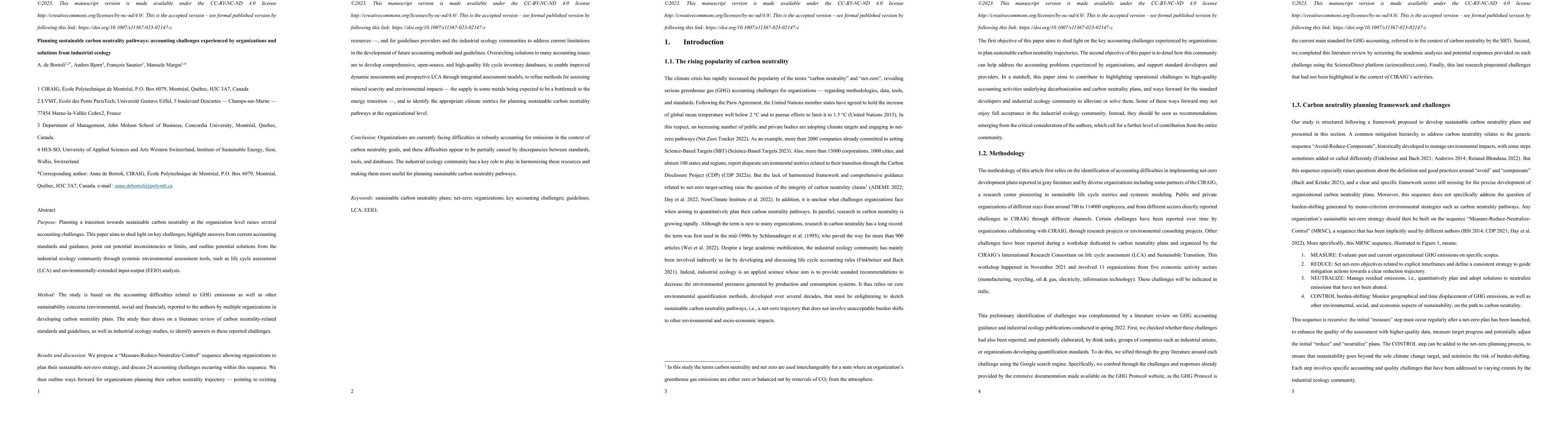 Thumbnail for Planning sustainable carbon neutrality pathways: accounting challenges
  experienced by organizations and solutions from industrial ecology