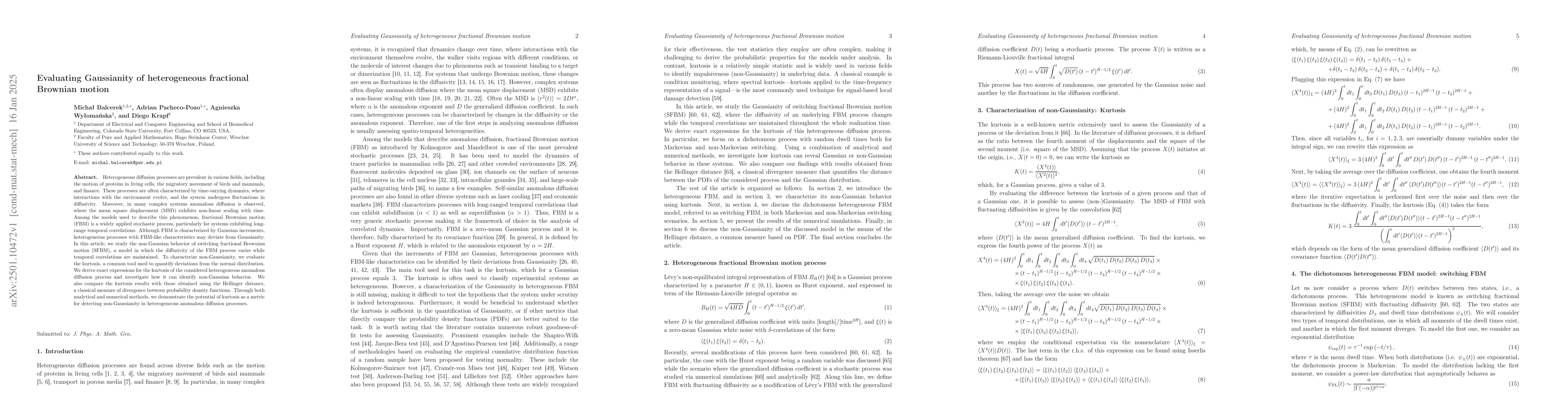 Thumbnail for Evaluating Gaussianity of heterogeneous fractional Brownian motion