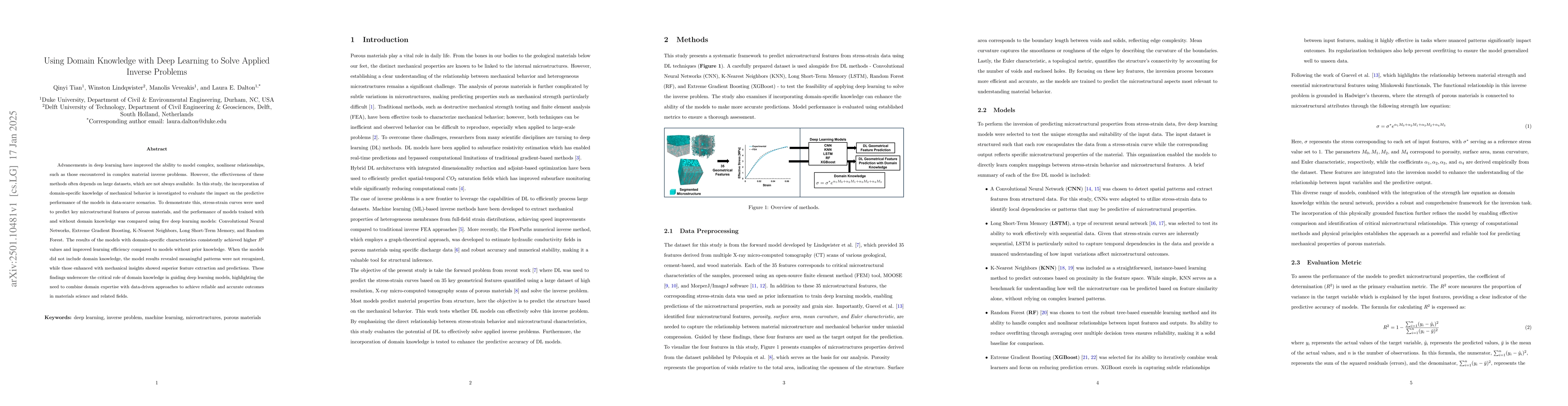 Thumbnail for Using Domain Knowledge with Deep Learning to Solve Applied Inverse
  Problems