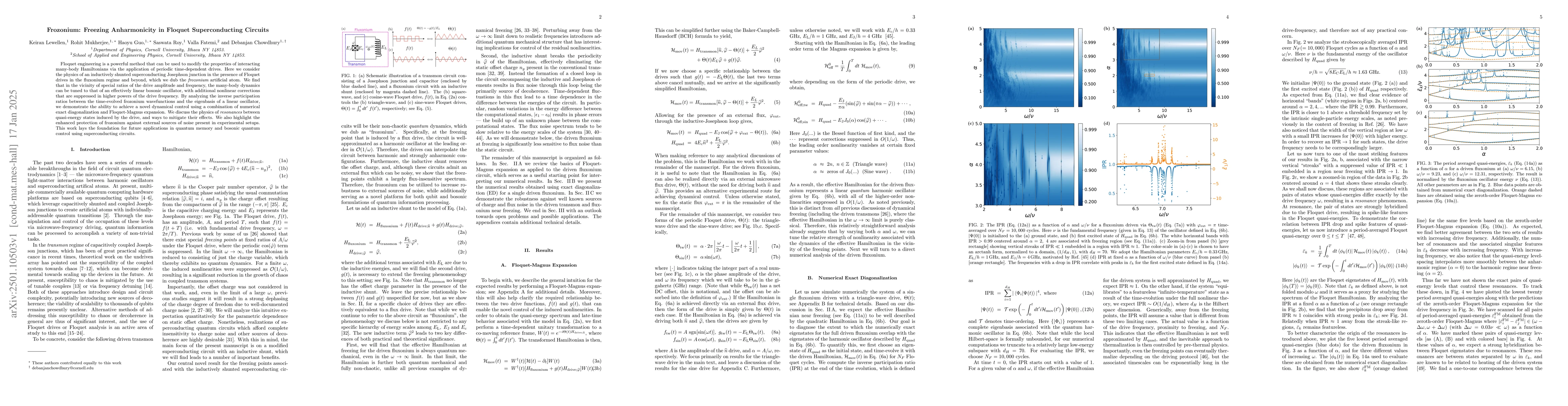 Thumbnail for Frozonium: Freezing Anharmonicity in Floquet Superconducting Circuits