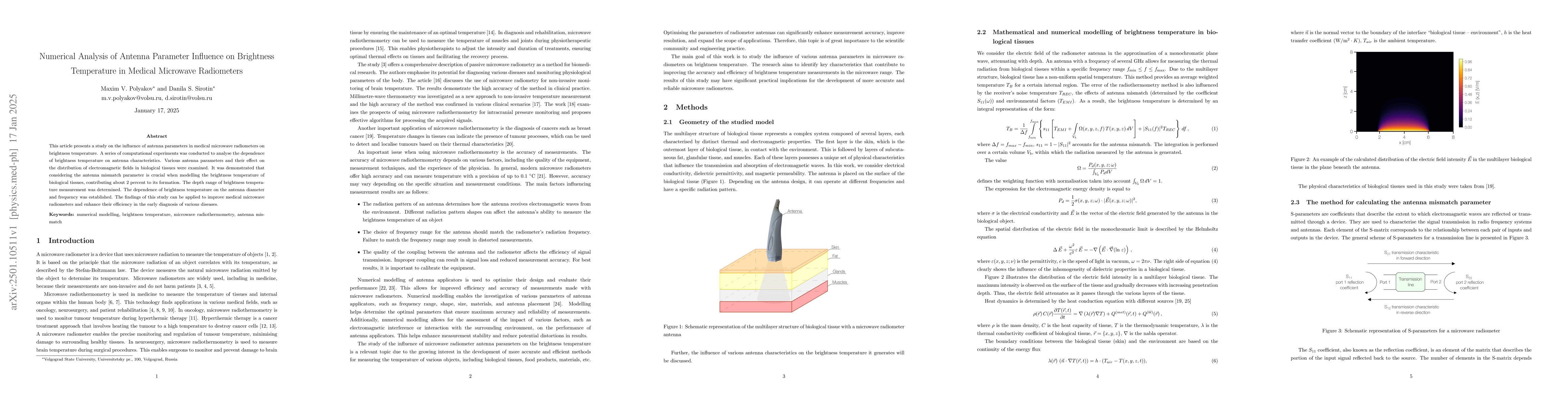 Thumbnail for Numerical Analysis of Antenna Parameter Influence on Brightness
  Temperature in Medical Microwave Radiometers