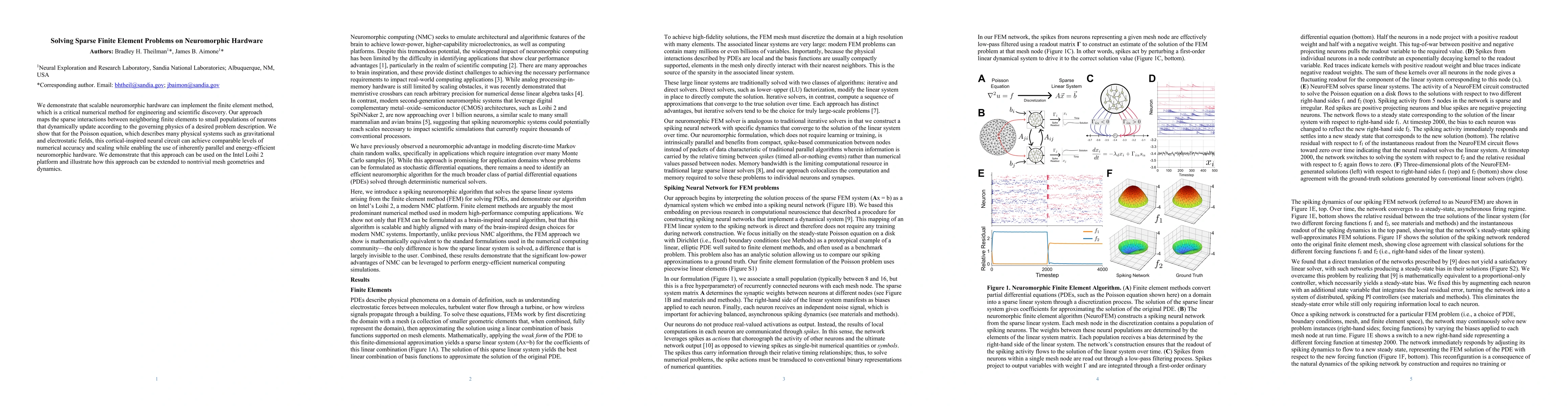 Thumbnail for Solving Sparse Finite Element Problems on Neuromorphic Hardware