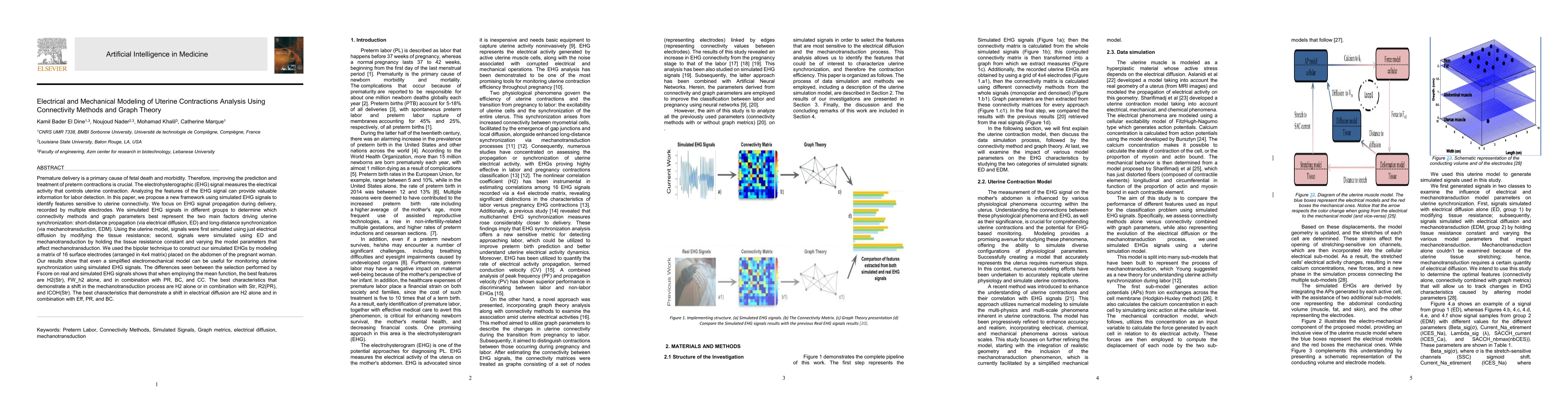 Thumbnail for Electrical and Mechanical Modeling of Uterine Contractions Analysis
  Using Connectivity Methods and Graph Theory