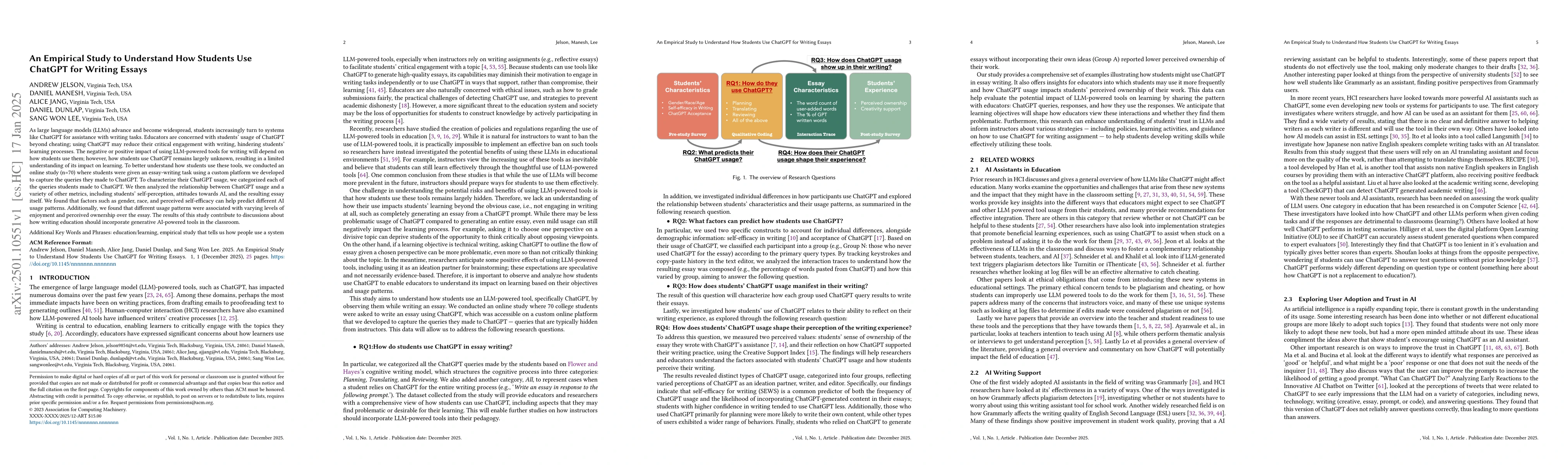 Thumbnail for An Empirical Study to Understand How Students Use ChatGPT for Writing
  Essays
