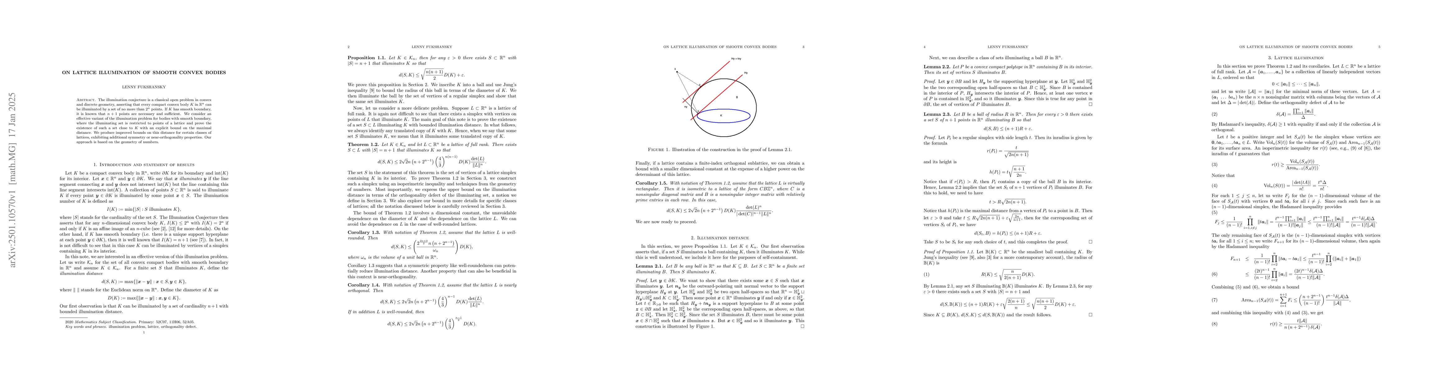 Thumbnail for On lattice illumination of smooth convex bodies