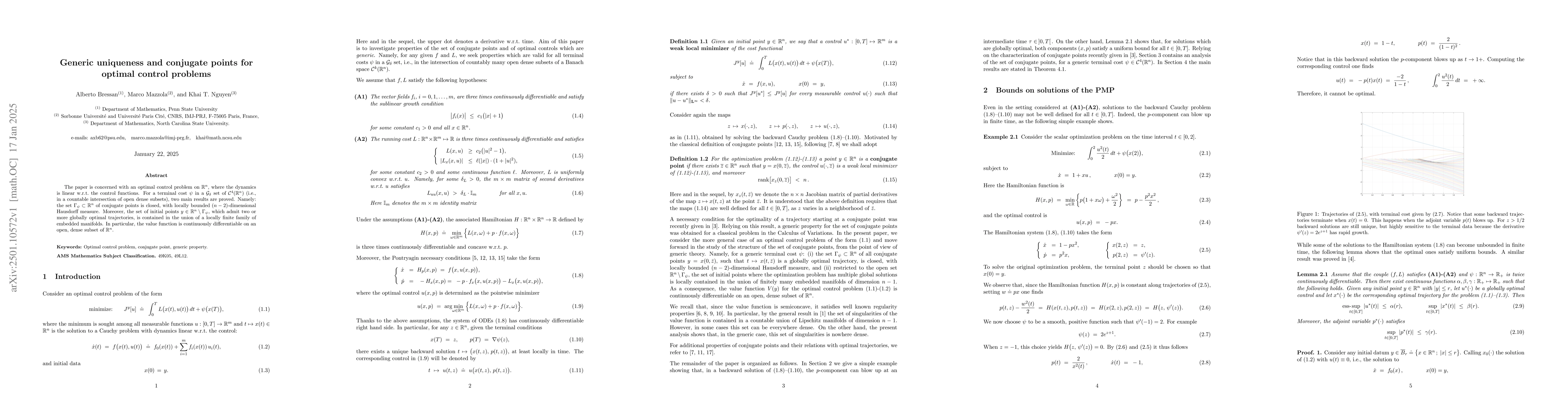 Thumbnail for Generic uniqueness and conjugate points for optimal control problems