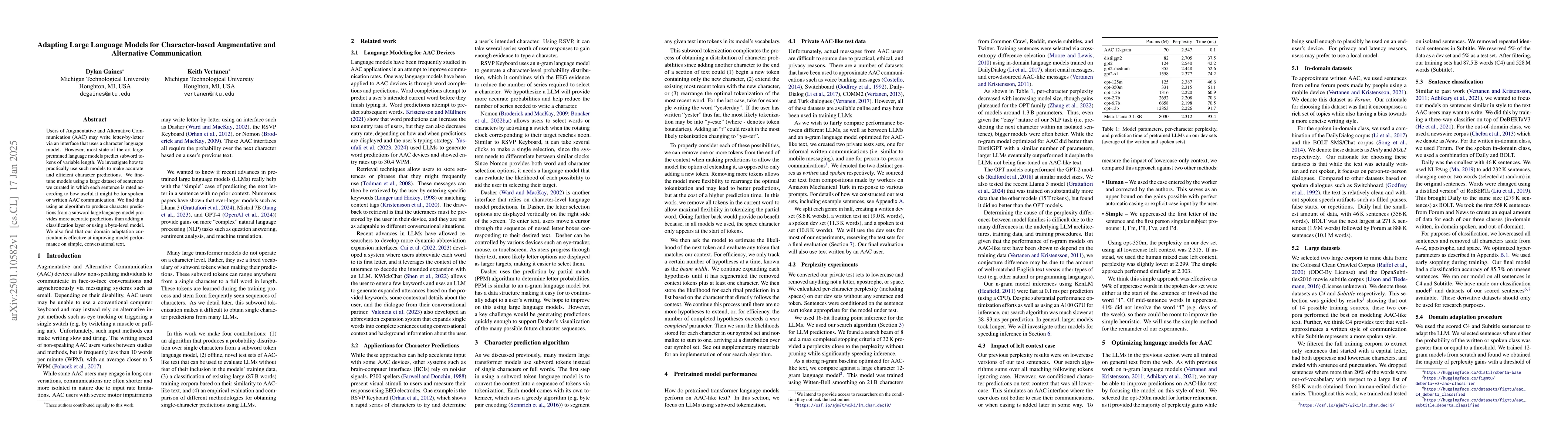 Thumbnail for Adapting Large Language Models for Character-based Augmentative and
  Alternative Communication