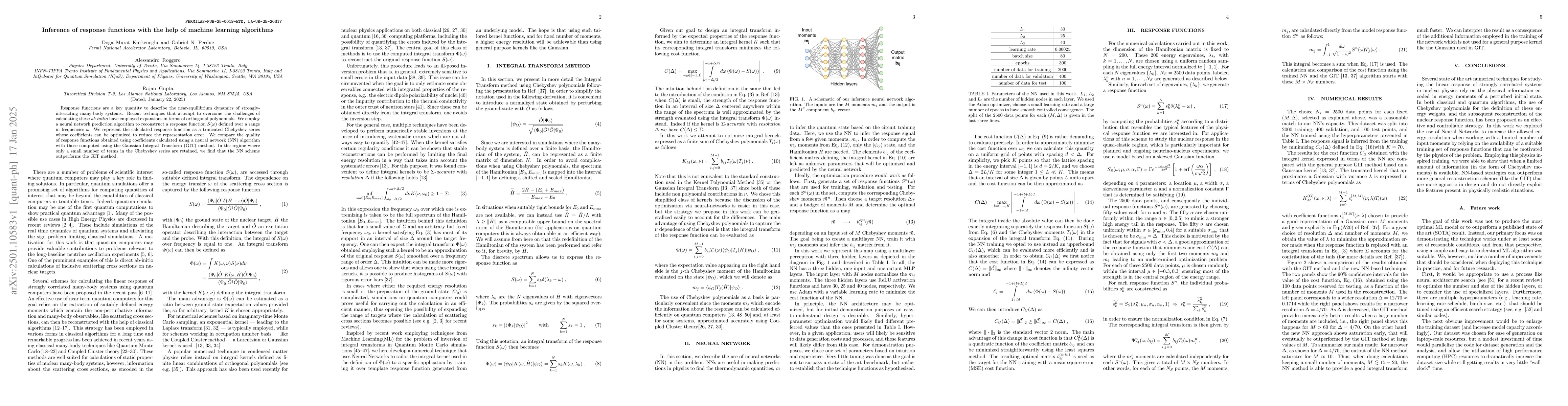 Thumbnail for Inference of response functions with the help of machine learning
  algorithms