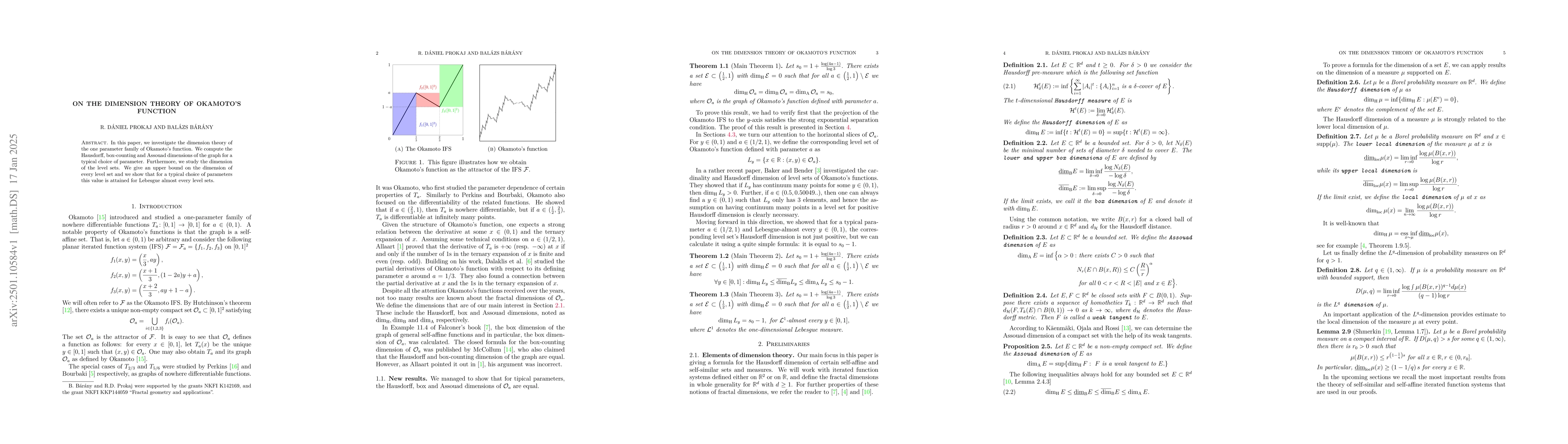 Thumbnail for On the dimension theory of Okamoto's function
