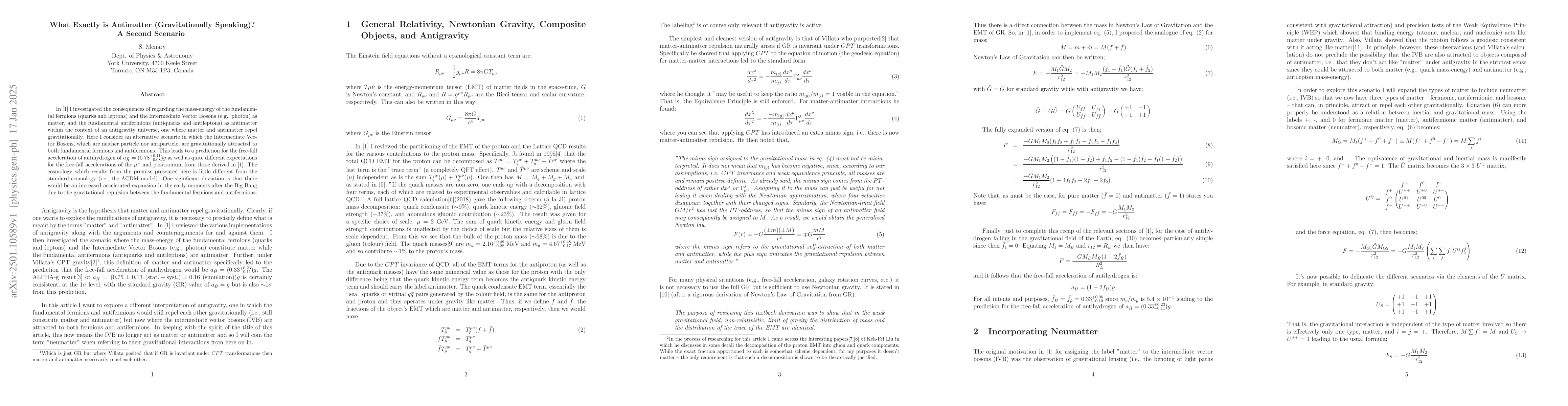 Thumbnail for What Exactly is Antimatter (Gravitationally Speaking)? A Second Scenario