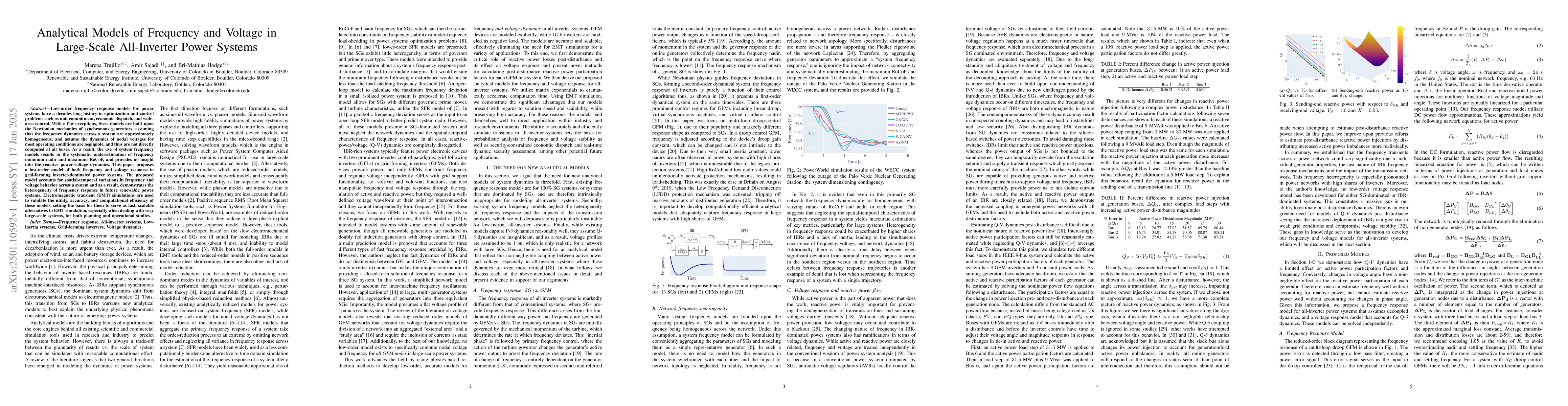 Thumbnail for Analytical Models of Frequency and Voltage in Large-Scale All-Inverter
  Power Systems