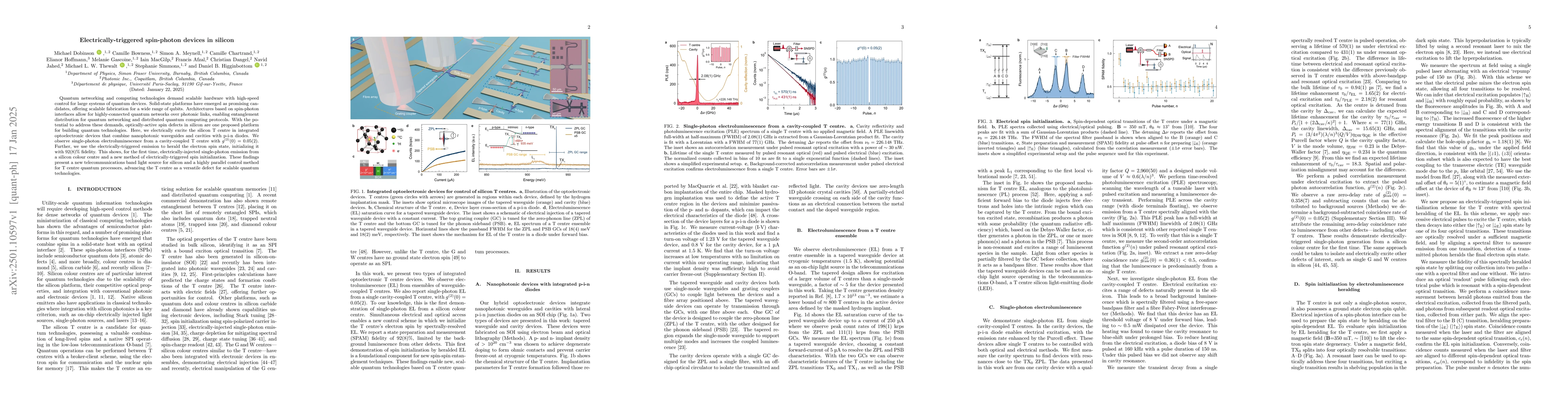 Thumbnail for Electrically-triggered spin-photon devices in silicon