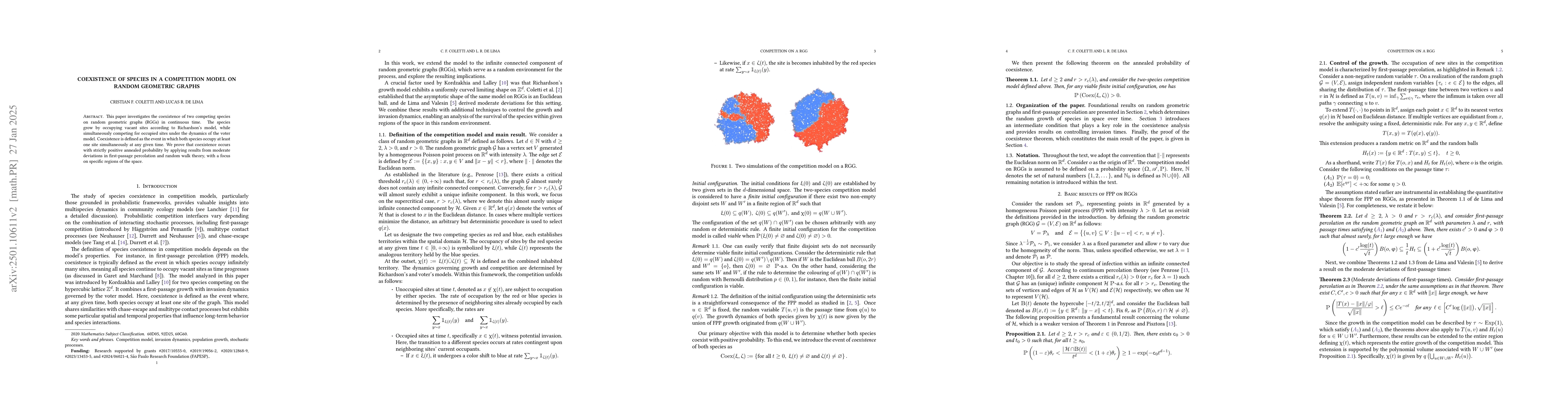 Thumbnail for Coexistence of Species in a Competition Model on Random Geometric Graphs