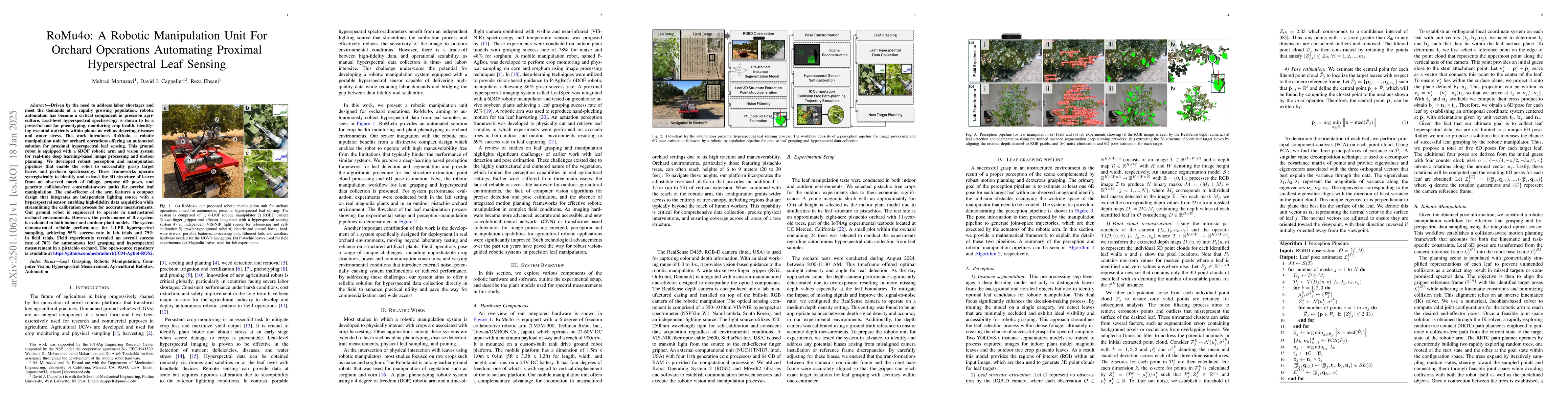 Thumbnail for RoMu4o: A Robotic Manipulation Unit For Orchard Operations Automating
  Proximal Hyperspectral Leaf Sensing