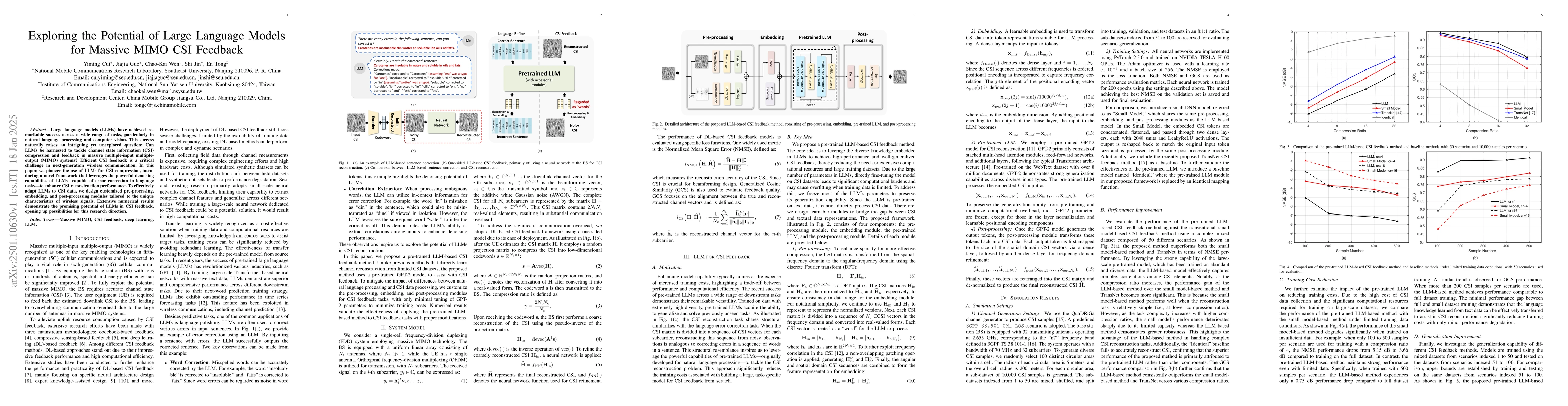 Thumbnail for Exploring the Potential of Large Language Models for Massive MIMO CSI
  Feedback