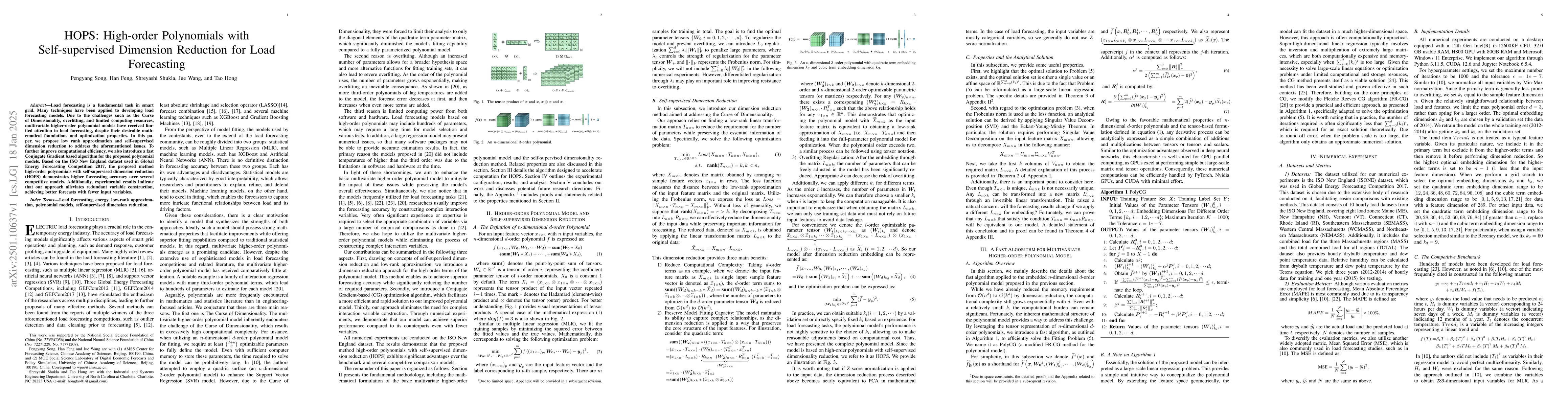 Thumbnail for HOPS: High-order Polynomials with Self-supervised Dimension Reduction
  for Load Forecasting