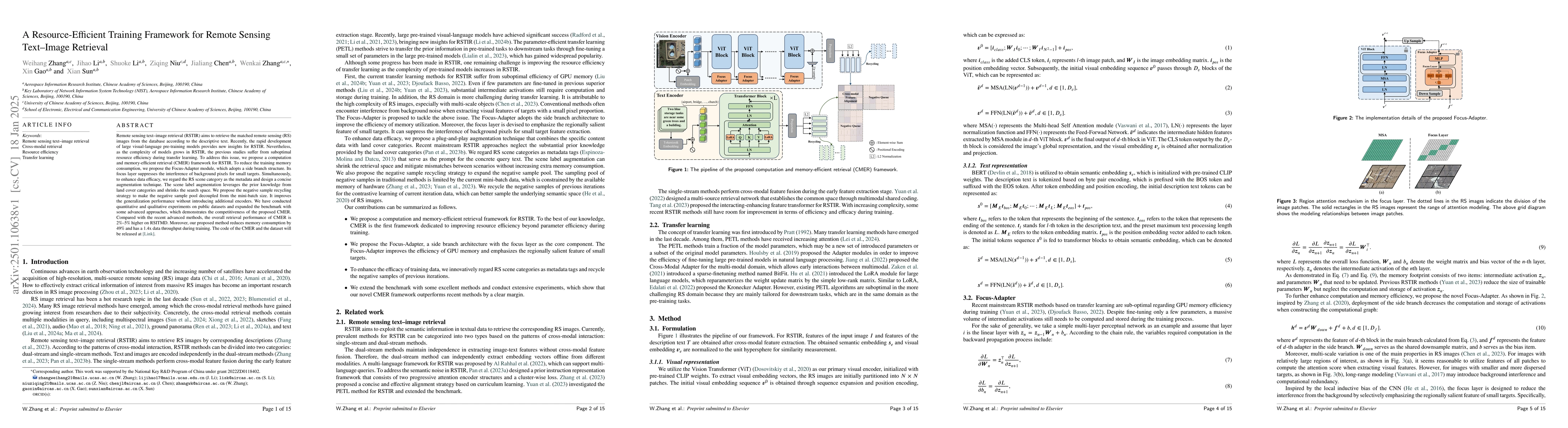 Thumbnail for A Resource-Efficient Training Framework for Remote Sensing Text--Image
  Retrieval