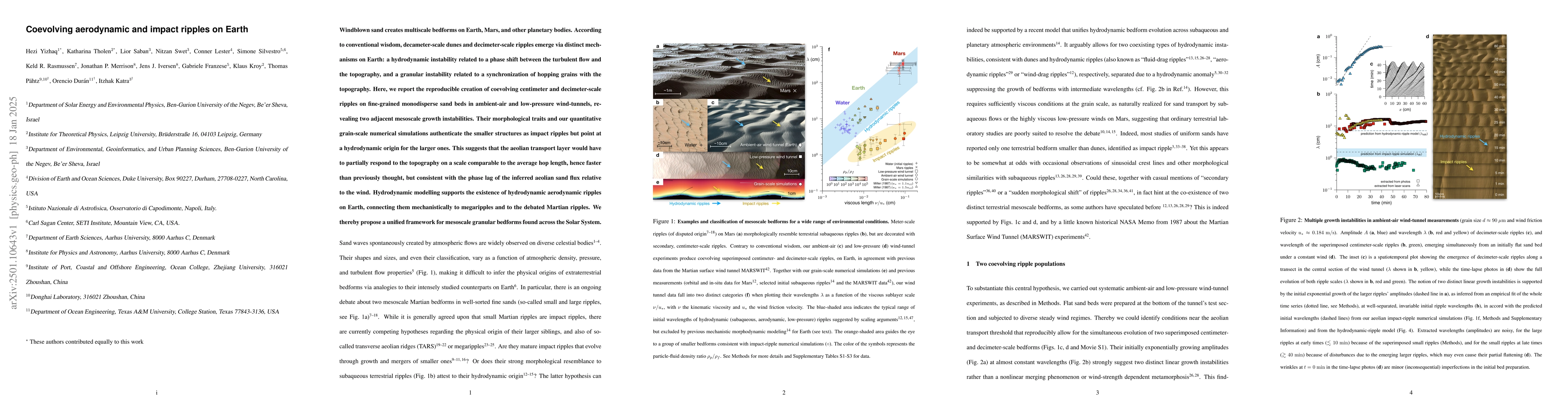 Thumbnail for Coevolving aerodynamic and impact ripples on Earth