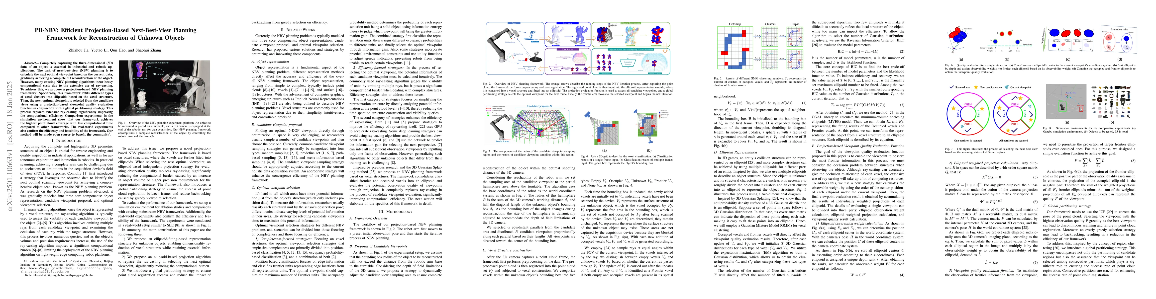 Thumbnail for PB-NBV: Efficient Projection-Based Next-Best-View Planning Framework for
  Reconstruction of Unknown Objects