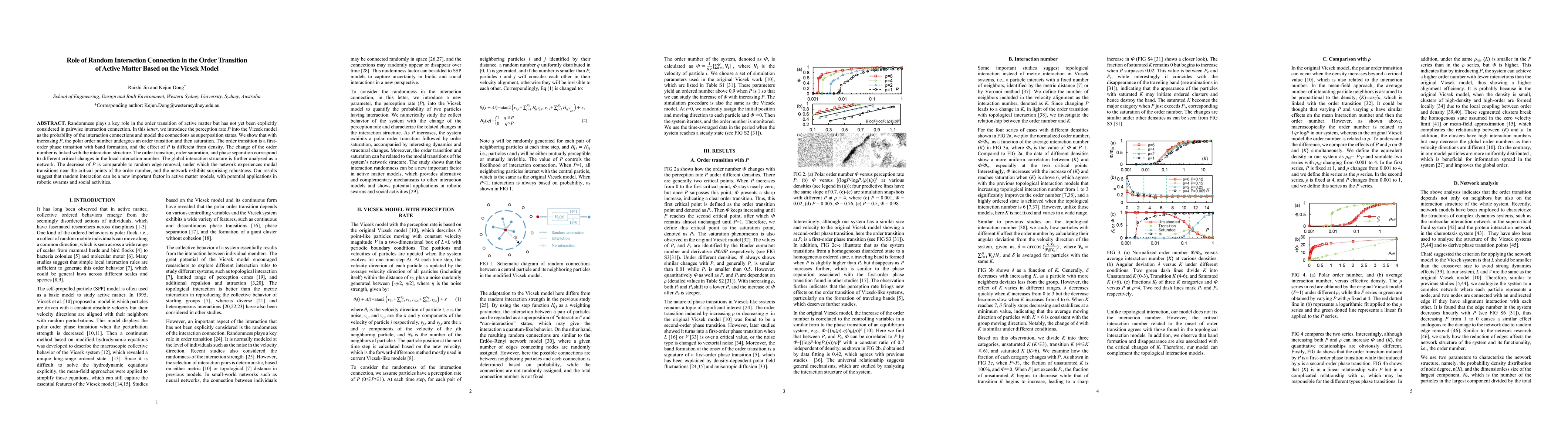 Thumbnail for Role of Random Interaction Connection in the Order Transition of Active
  Matter Based on the Vicsek Model