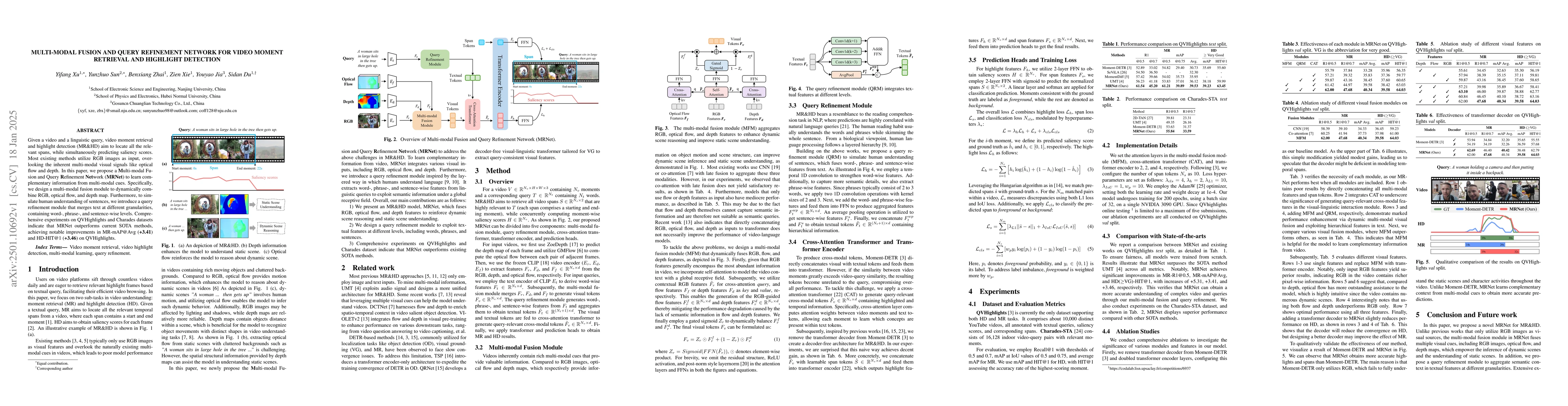 Thumbnail for Multi-modal Fusion and Query Refinement Network for Video Moment
  Retrieval and Highlight Detection