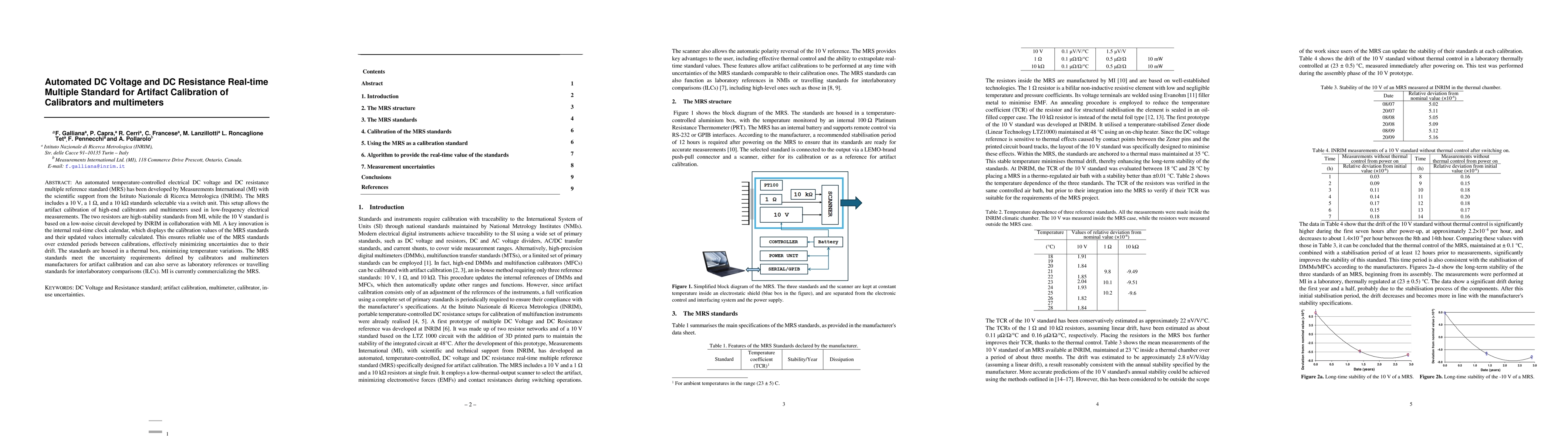 Thumbnail for Automated DC Voltage and DC Resistance Real-time Multiple Standard for
  Artifact Calibration of Calibrators and multimeters