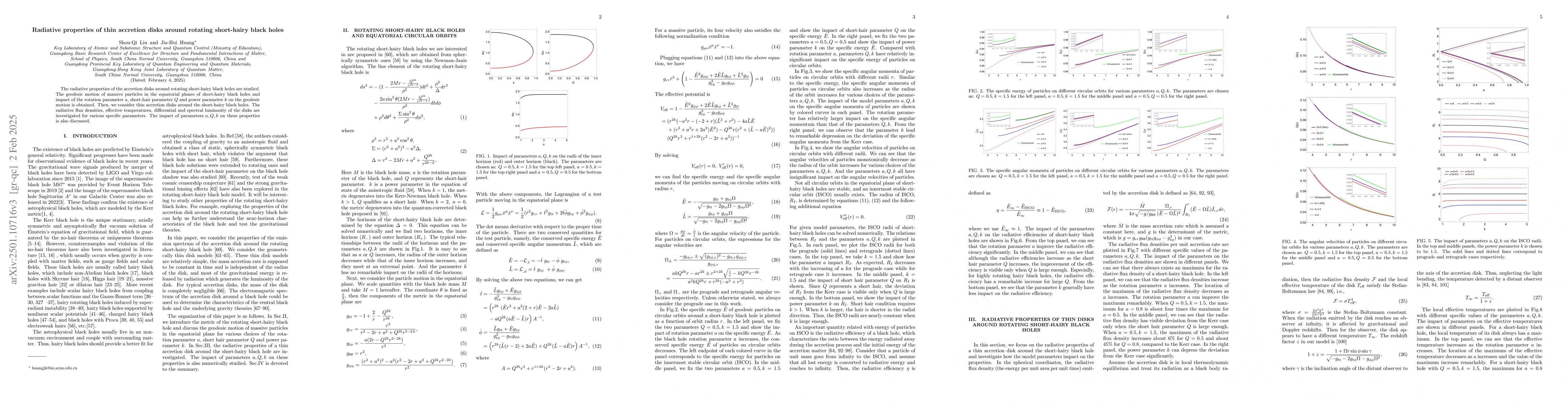 Thumbnail for Radiative properties of thin accretion disks around rotating short-hairy
  black holes