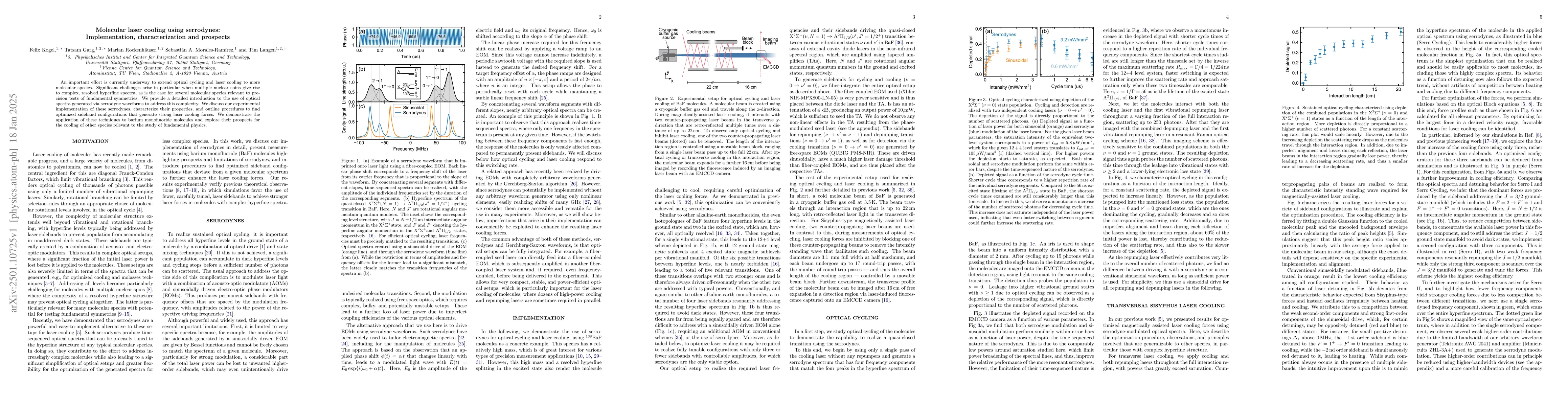 Thumbnail for Molecular laser cooling using serrodynes: Implementation,
  characterization and prospects