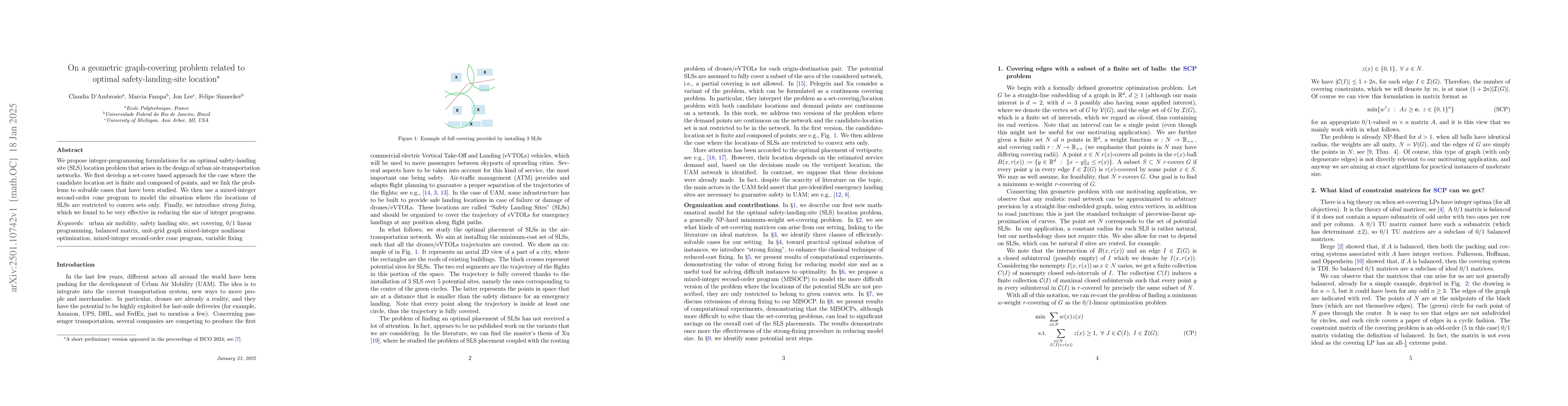 Thumbnail for On a geometric graph-covering problem related to optimal
  safety-landing-site location