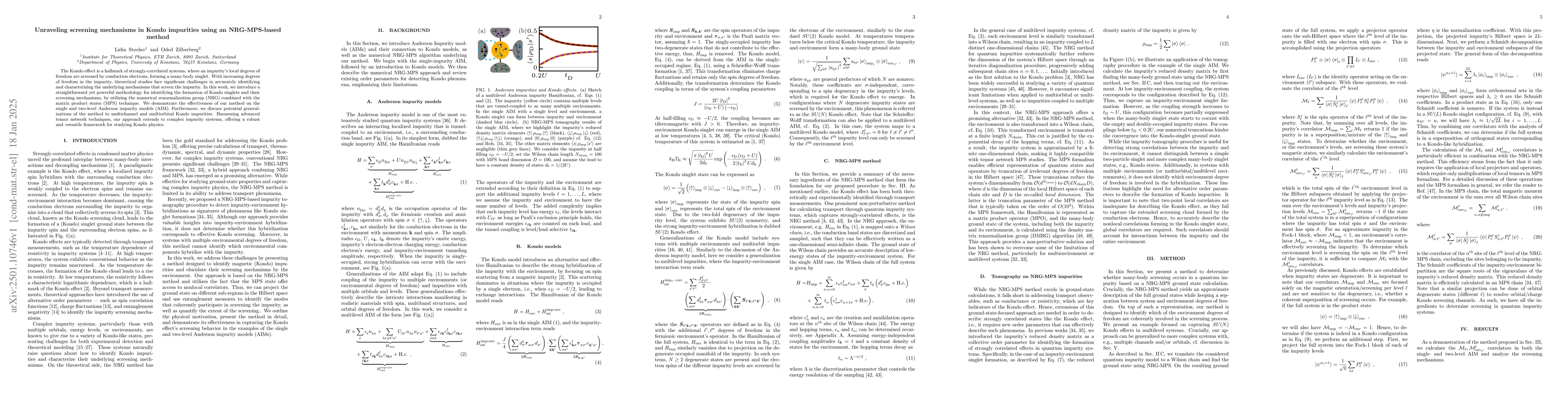 Thumbnail for Unraveling screening mechanisms in Kondo impurities using an
  NRG-MPS-based method