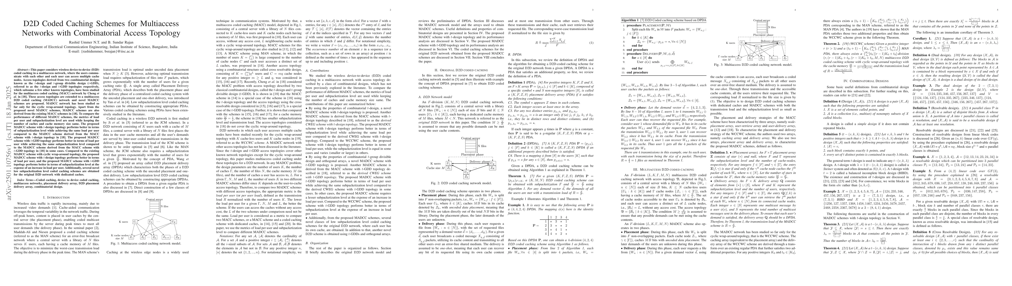 Thumbnail for D2D Coded Caching Schemes for Multiaccess Networks with Combinatorial
  Access Topology