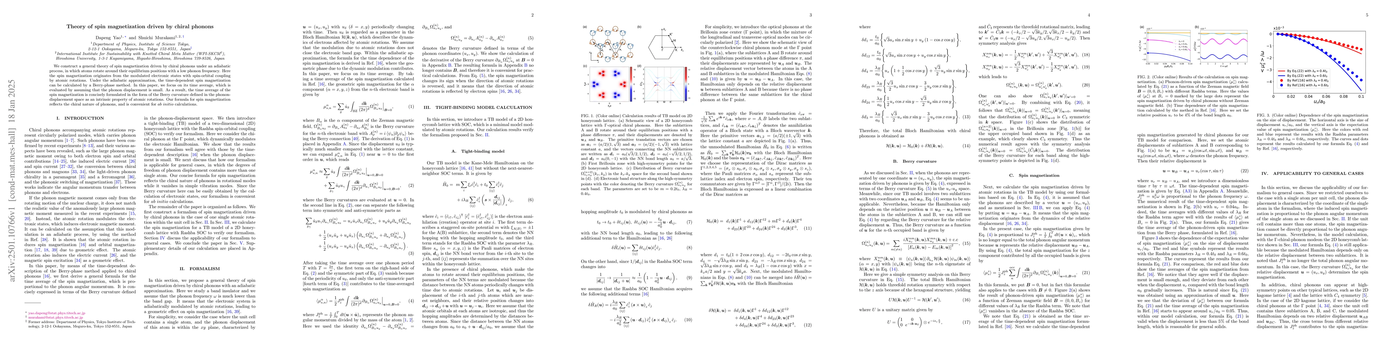 Thumbnail for Theory of spin magnetization driven by chiral phonons