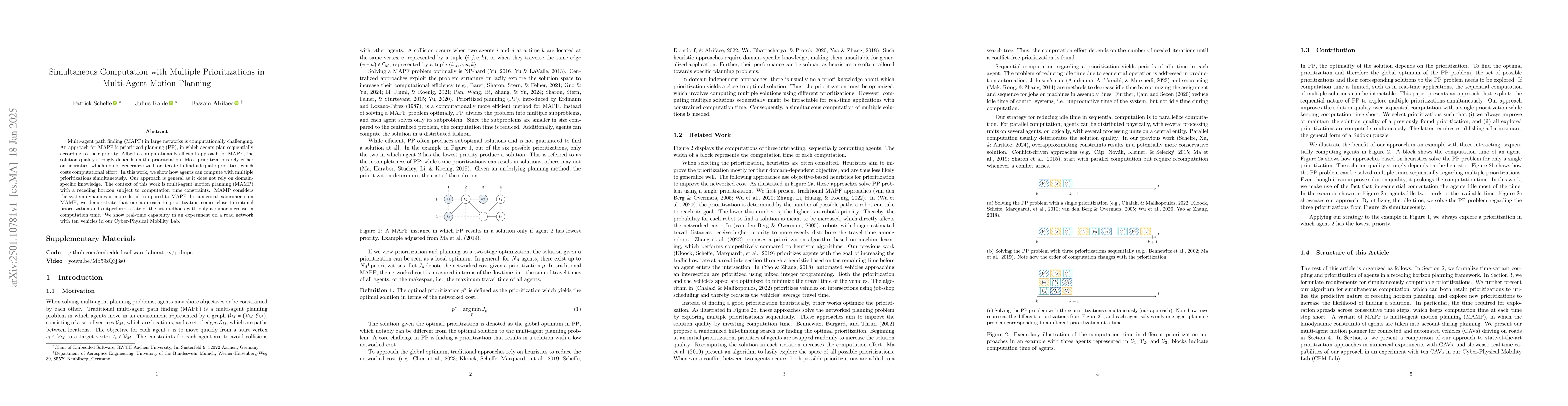 Thumbnail for Simultaneous Computation with Multiple Prioritizations in Multi-Agent
  Motion Planning
