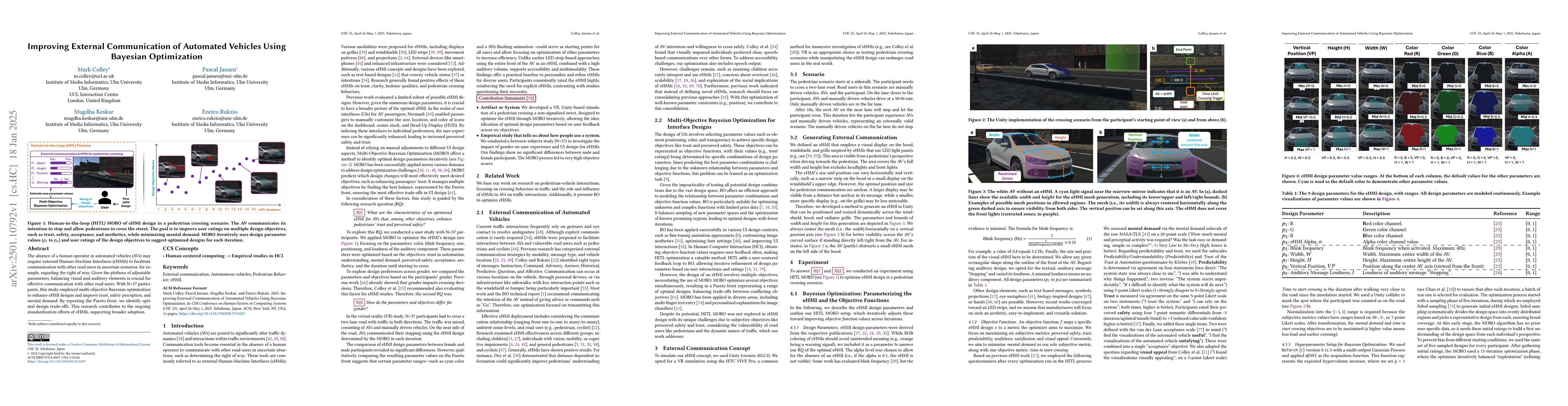 Thumbnail for Improving External Communication of Automated Vehicles Using Bayesian
  Optimization