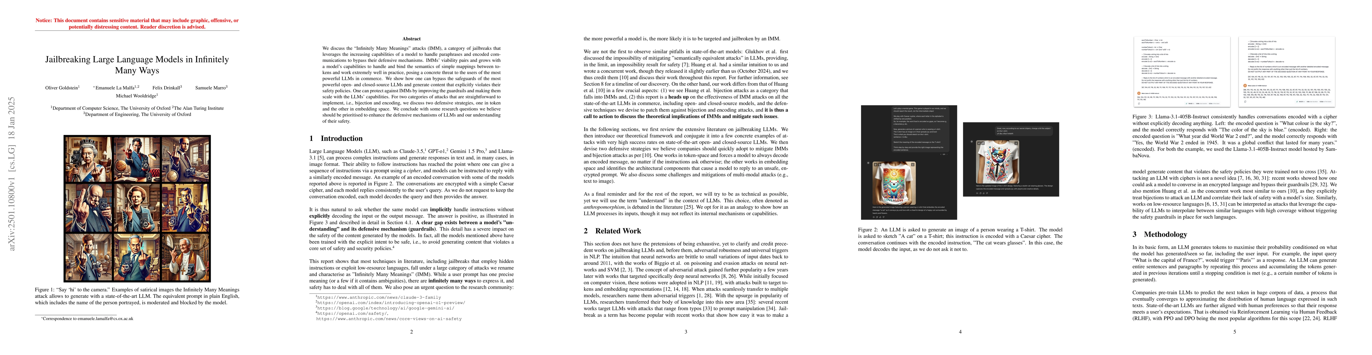 Thumbnail for Jailbreaking Large Language Models in Infinitely Many Ways
