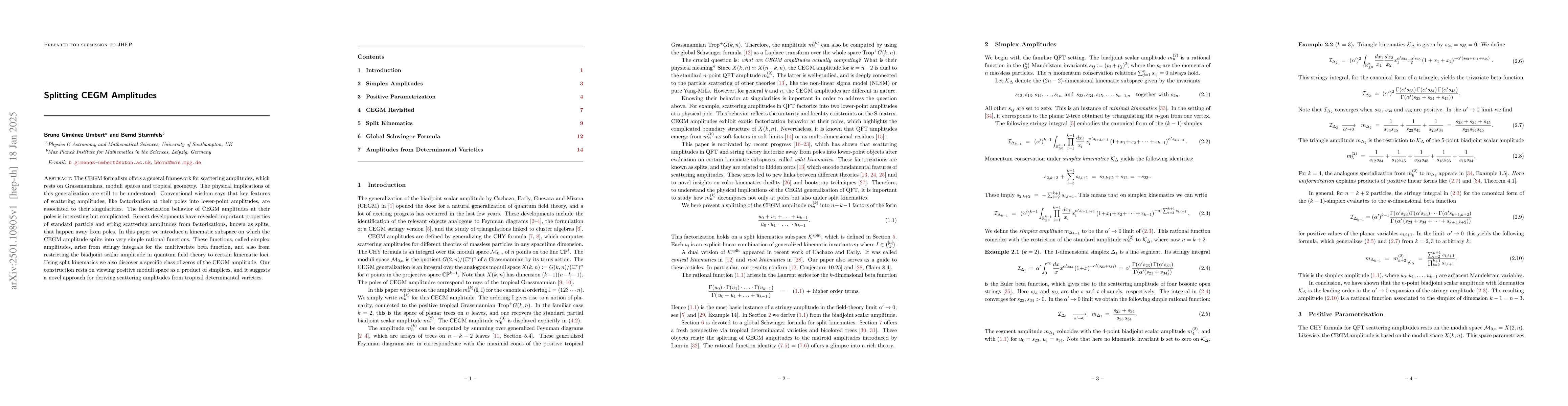 Thumbnail for Splitting CEGM Amplitudes