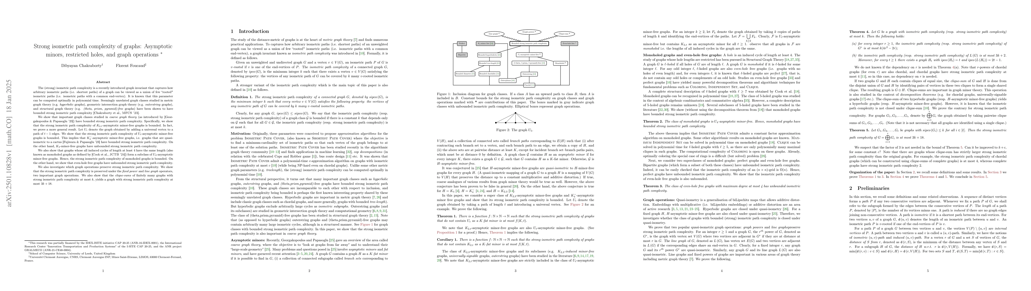 Thumbnail for Strong isometric path complexity of graphs: Asymptotic minors,
  restricted holes, and graph operations