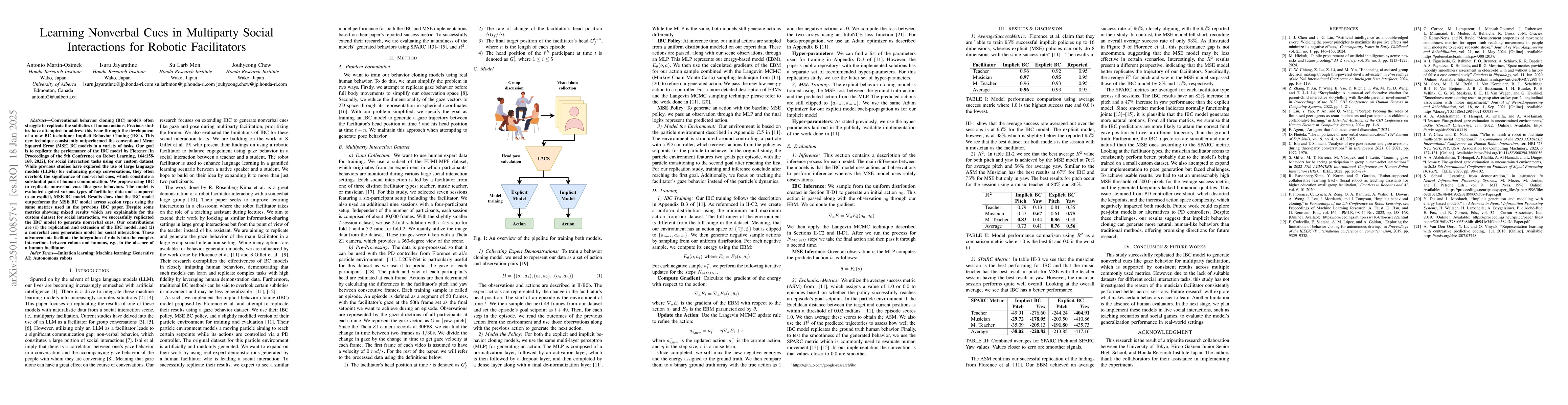 Thumbnail for Learning Nonverbal Cues in Multiparty Social Interactions for Robotic
  Facilitators