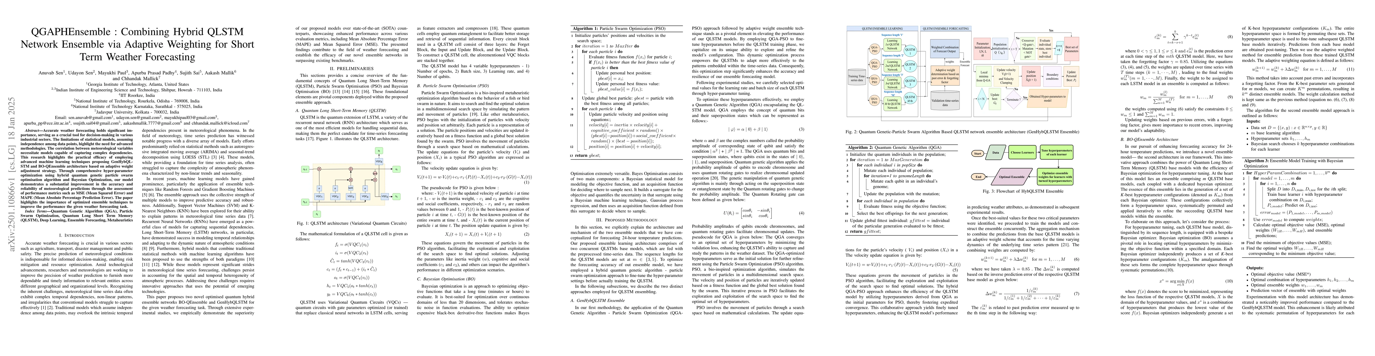 Thumbnail for QGAPHEnsemble : Combining Hybrid QLSTM Network Ensemble via Adaptive
  Weighting for Short Term Weather Forecasting