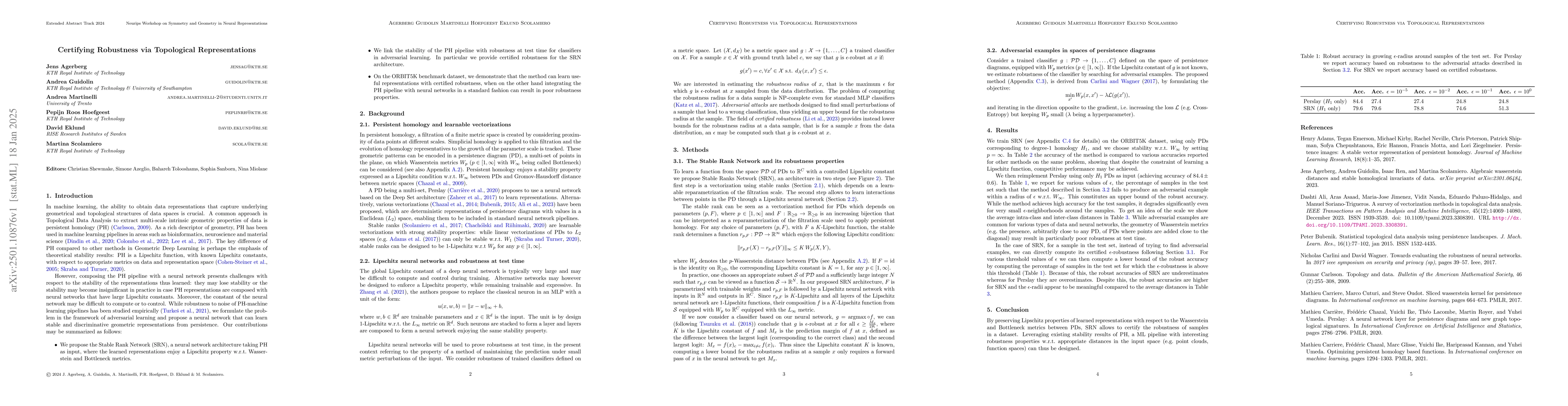 Thumbnail for Certifying Robustness via Topological Representations
