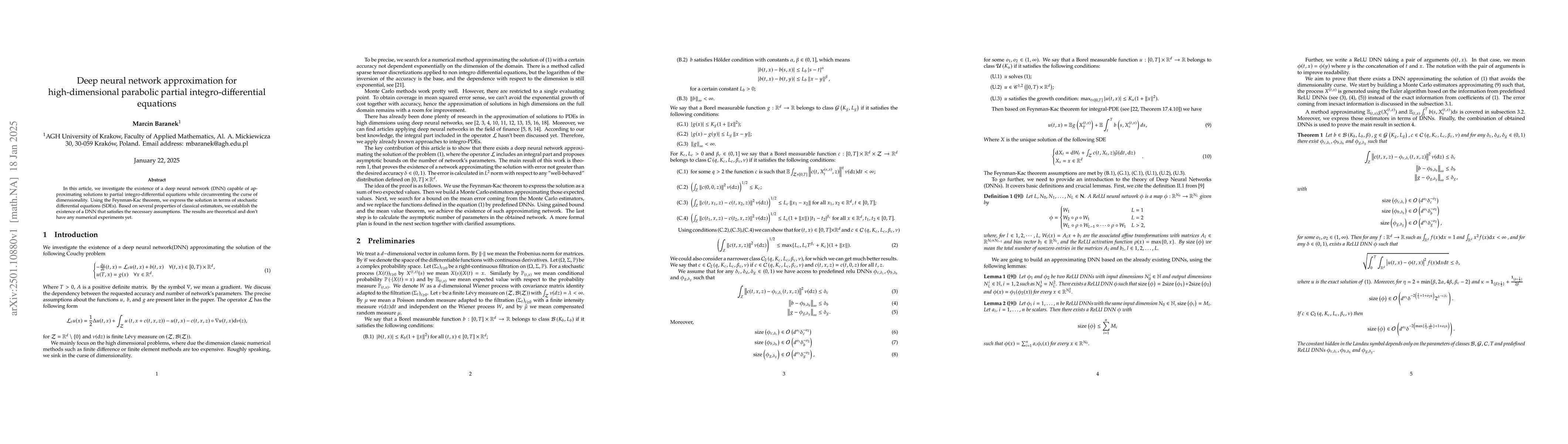 Thumbnail for Deep neural network approximation for high-dimensional parabolic partial
  integro-differential equations