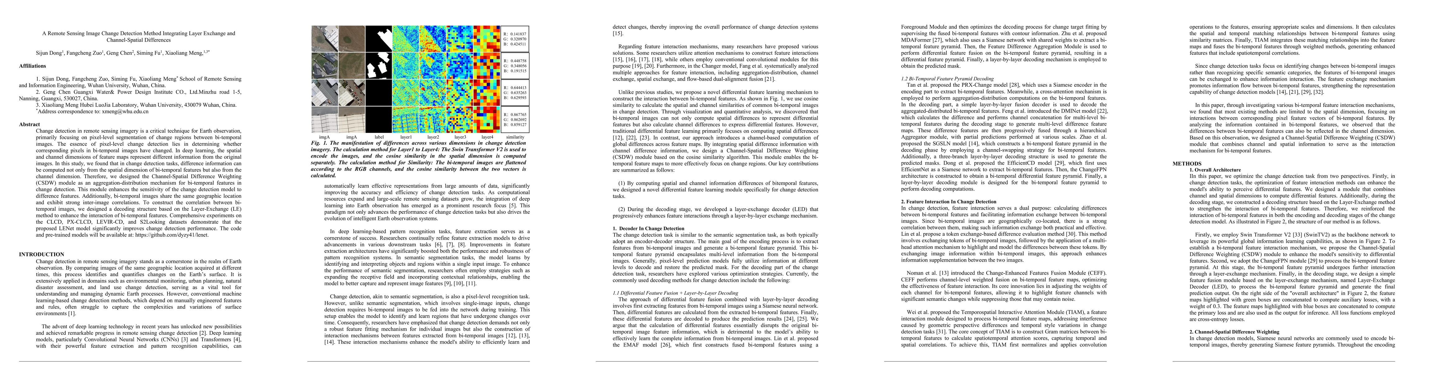 Thumbnail for A Remote Sensing Image Change Detection Method Integrating Layer
  Exchange and Channel-Spatial Differences