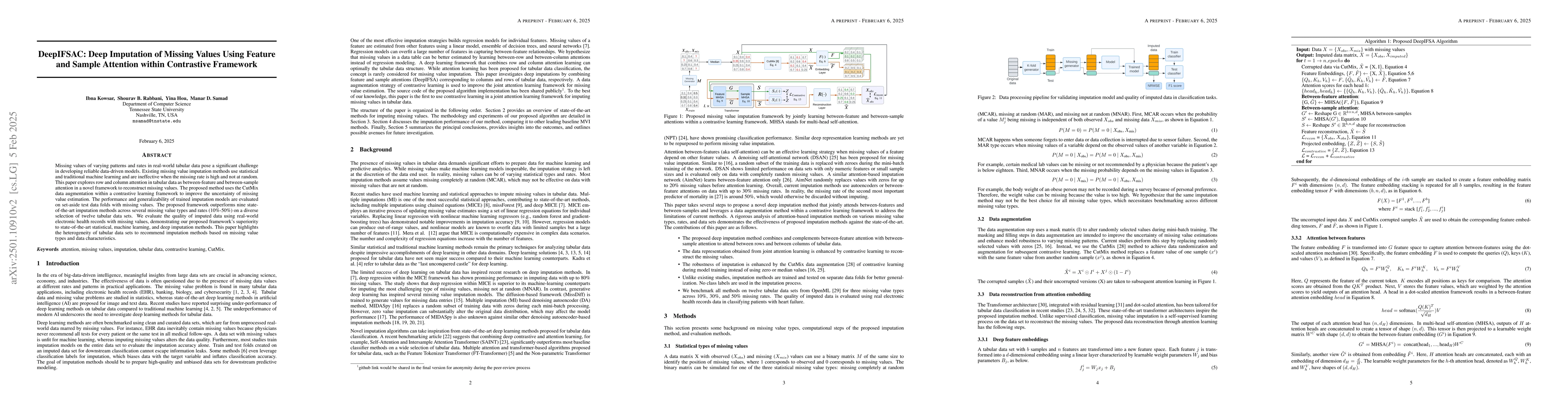 Thumbnail for DeepIFSA: Deep Imputation of Missing Values Using Feature and Sample
  Attention